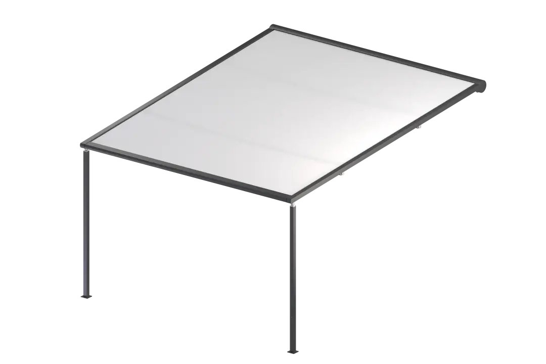 Pergola V ZiiiP mit gespanntem Stoff, Frontansicht
