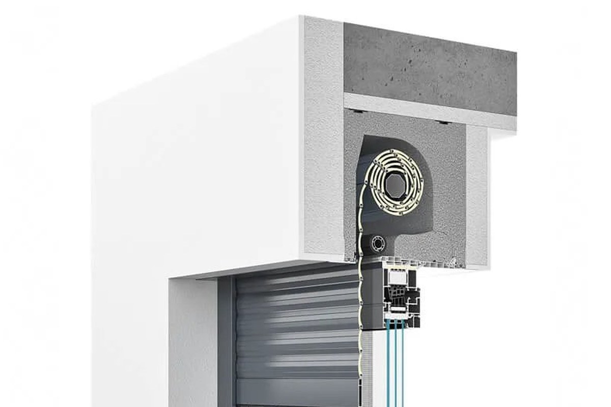Aluprof SKB Styroterm built-on roller shutter in an insulated box, manufacturer render