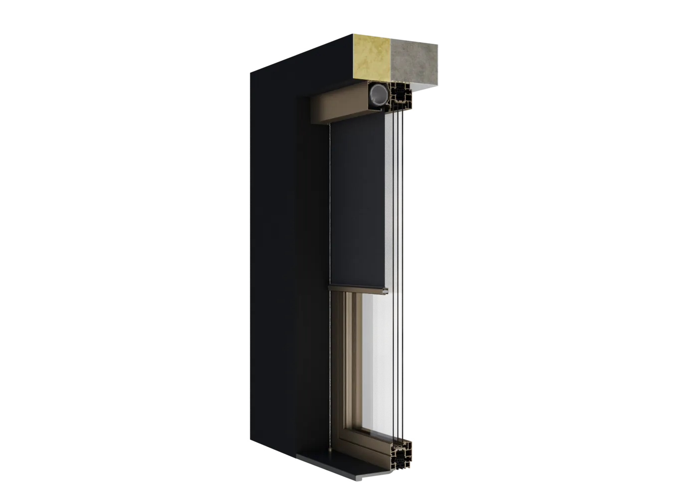 WIN SCREEN 110 an Seitenseilen: Kasten 110 mm, Tuch mit Endschiene LD-1
