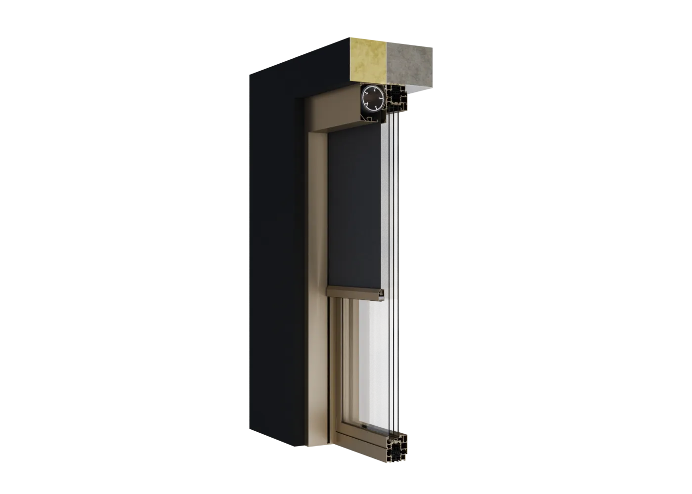 Integriertes System WIN SCREEN ZIP 130 mit verdecktem Kasten 130 mm