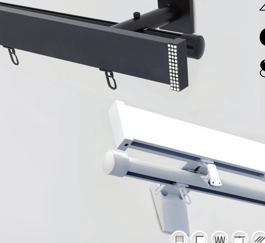 ZEGAR Modern 40, 60, 80 Gardinenschienen — Profil 40–80 mm